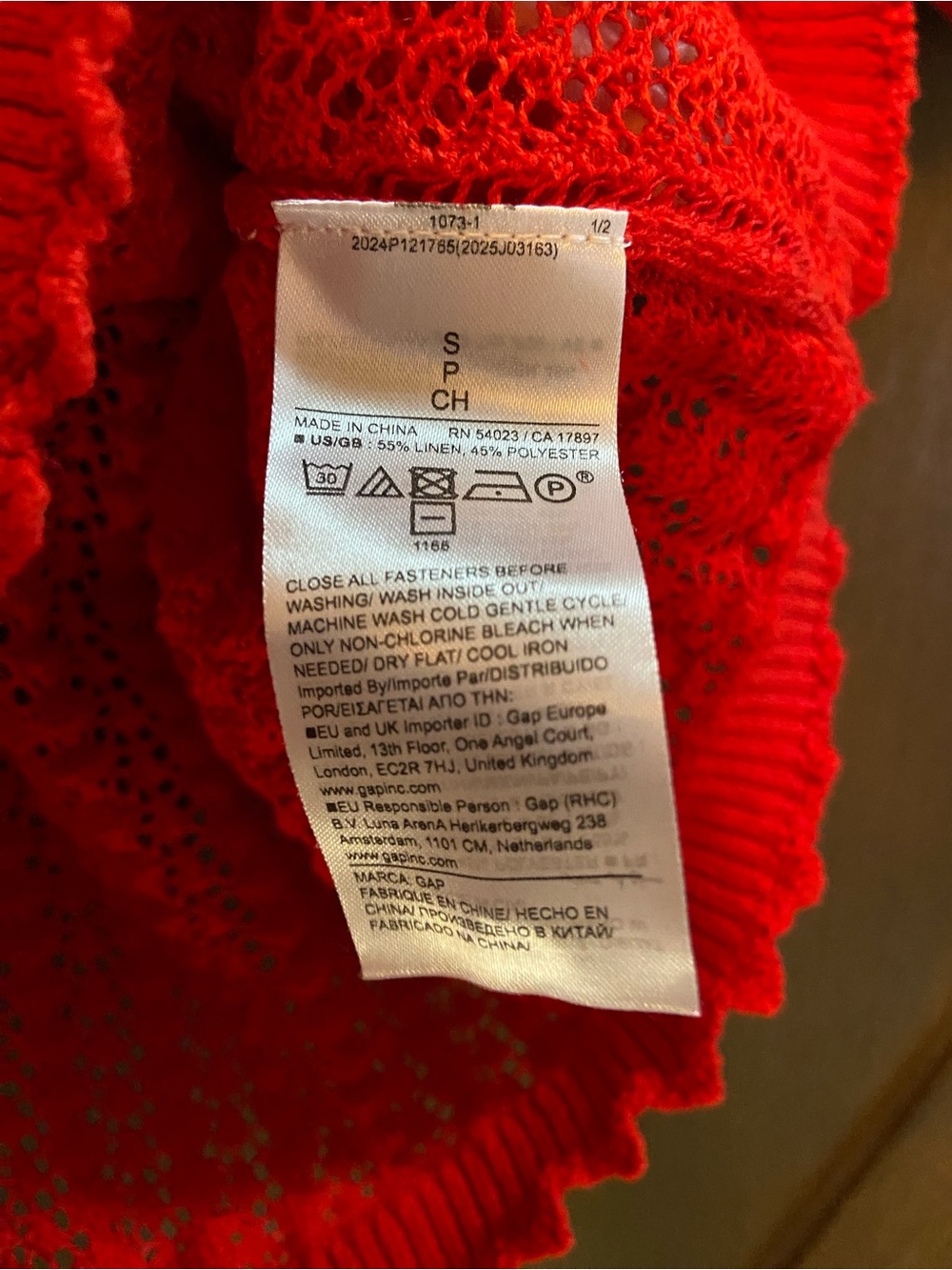 Gap X Doen Linen Blend Pointelle Short Sleeve Cardigan - Picture 6 of 6